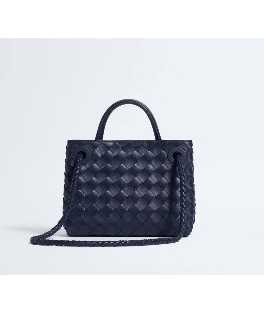BOTTEGA VENETA Темно-синяя кожаная сумка через плечо, фото 3