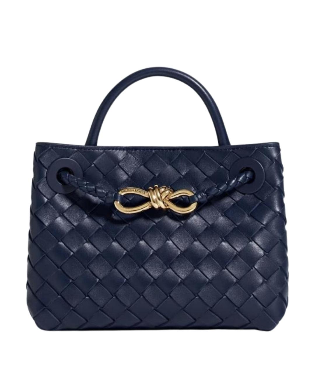 BOTTEGA VENETA Темно-синяя кожаная сумка через плечо, фото 1