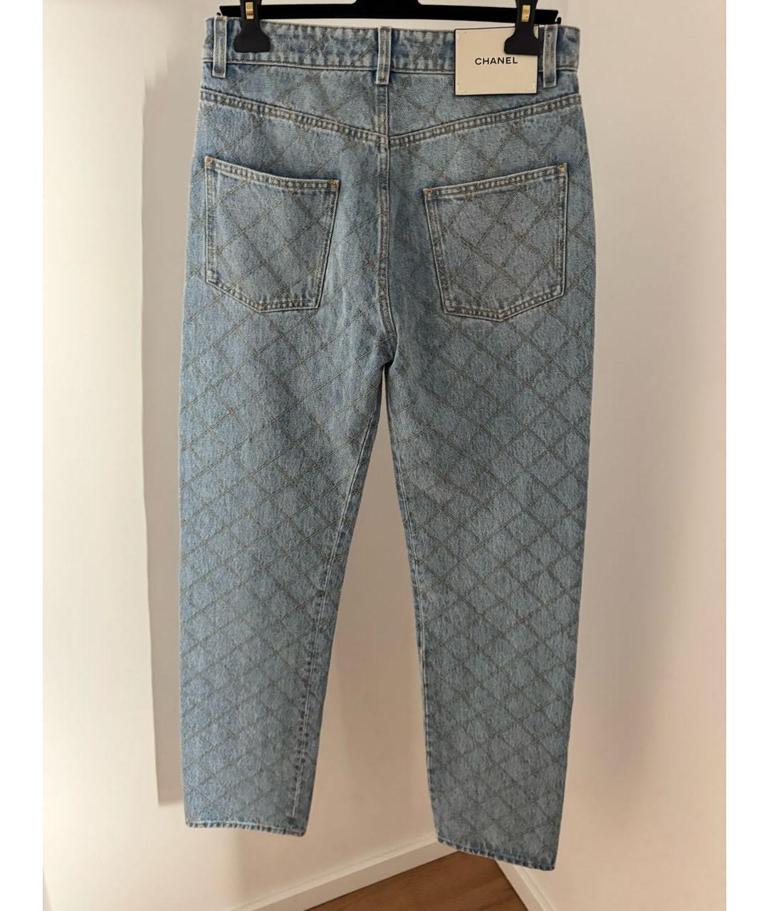 CHANEL Голубые хлопковые прямые джинсы, фото 2