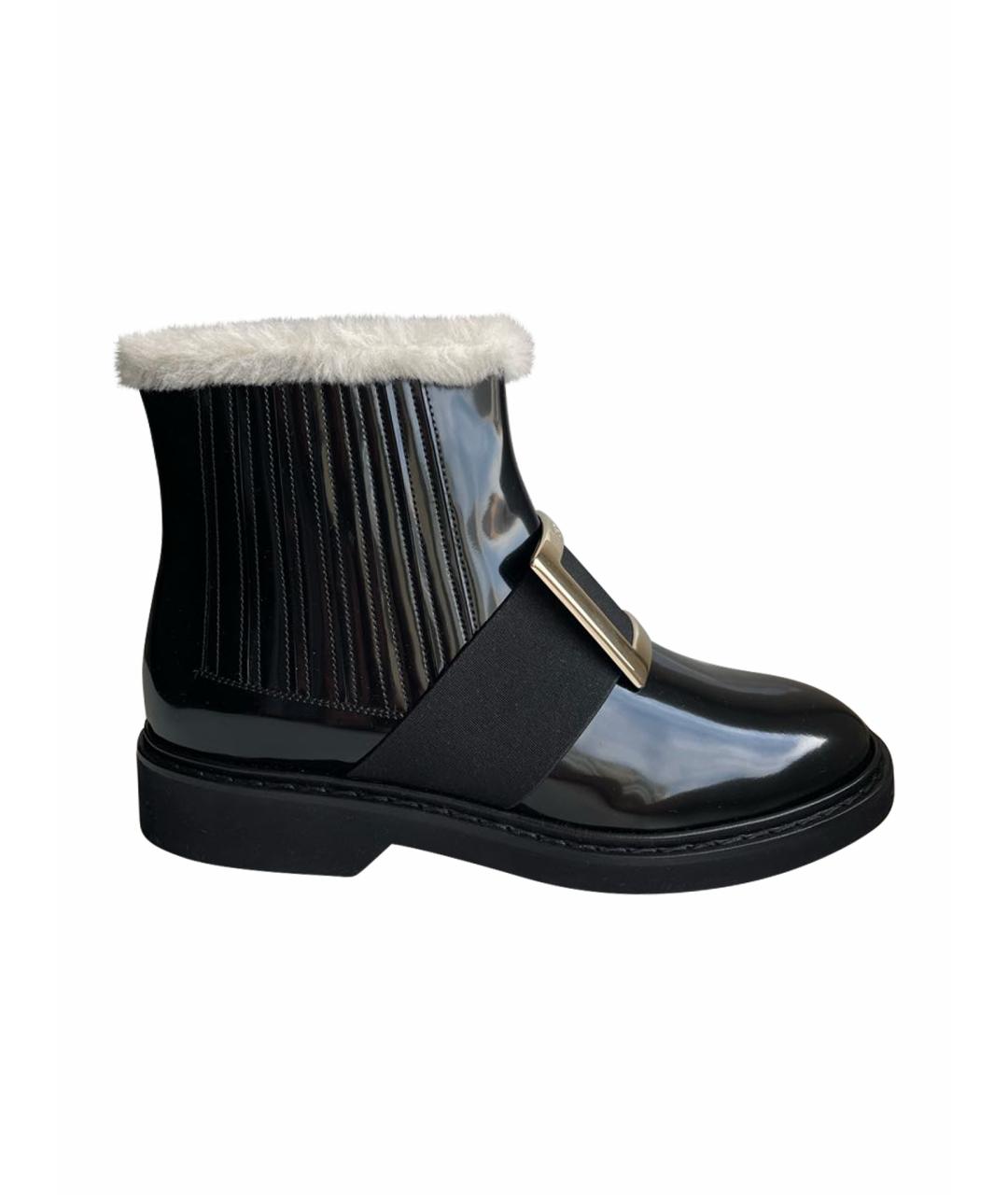 ROGER VIVIER Черные кожаные полусапоги, фото 1