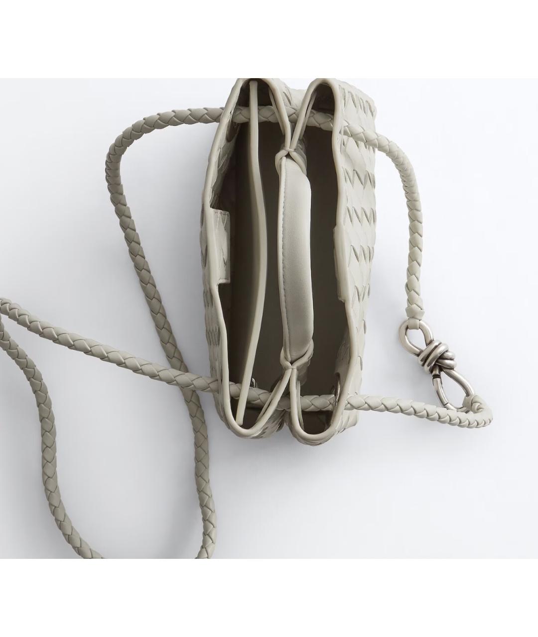 BOTTEGA VENETA Бежевая кожаная сумка через плечо, фото 2