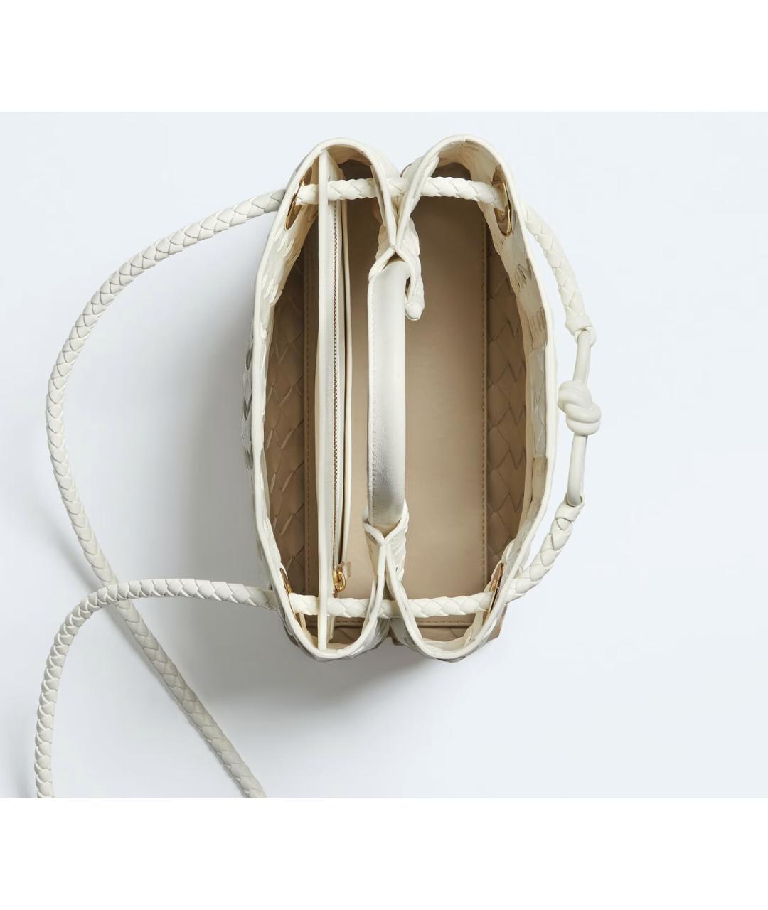 BOTTEGA VENETA Белая кожаная сумка через плечо, фото 3
