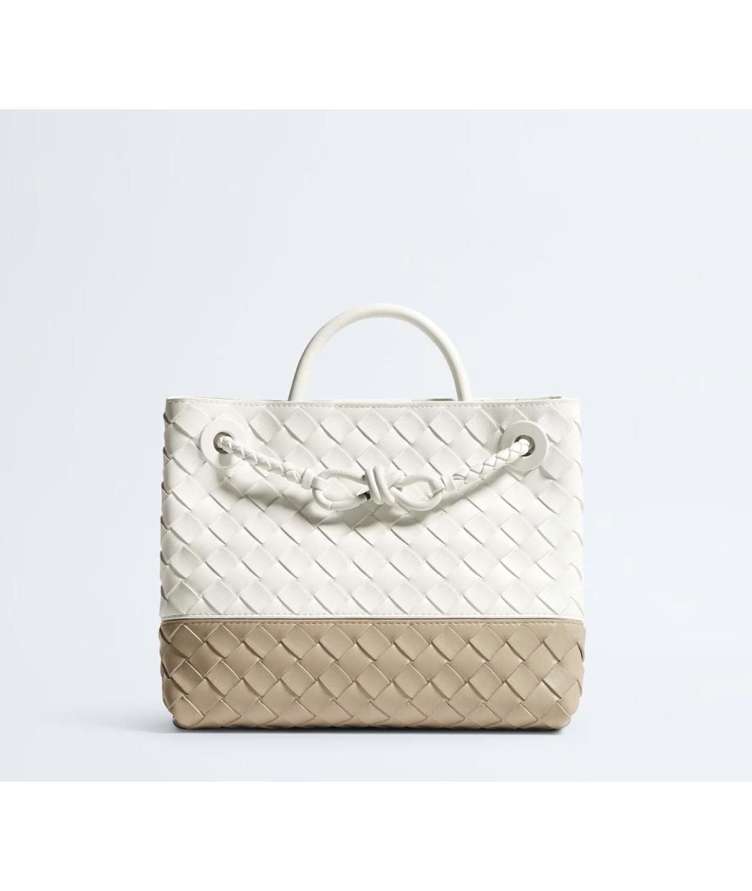 BOTTEGA VENETA Белая кожаная сумка через плечо, фото 4