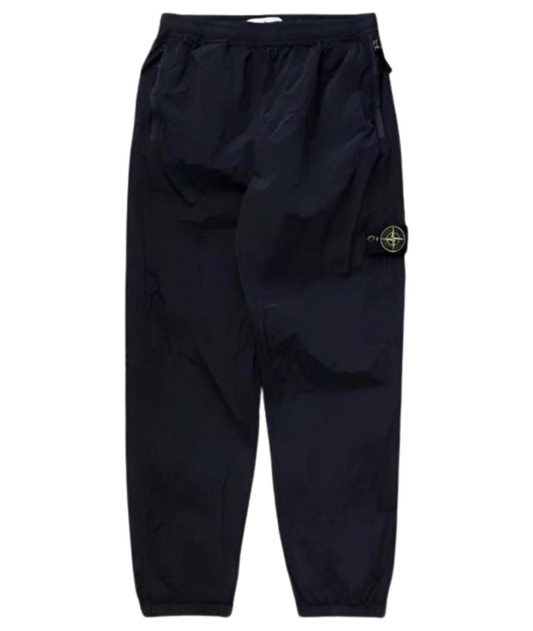 STONE ISLAND Темно-синие полиамидовые повседневные брюки, фото 1