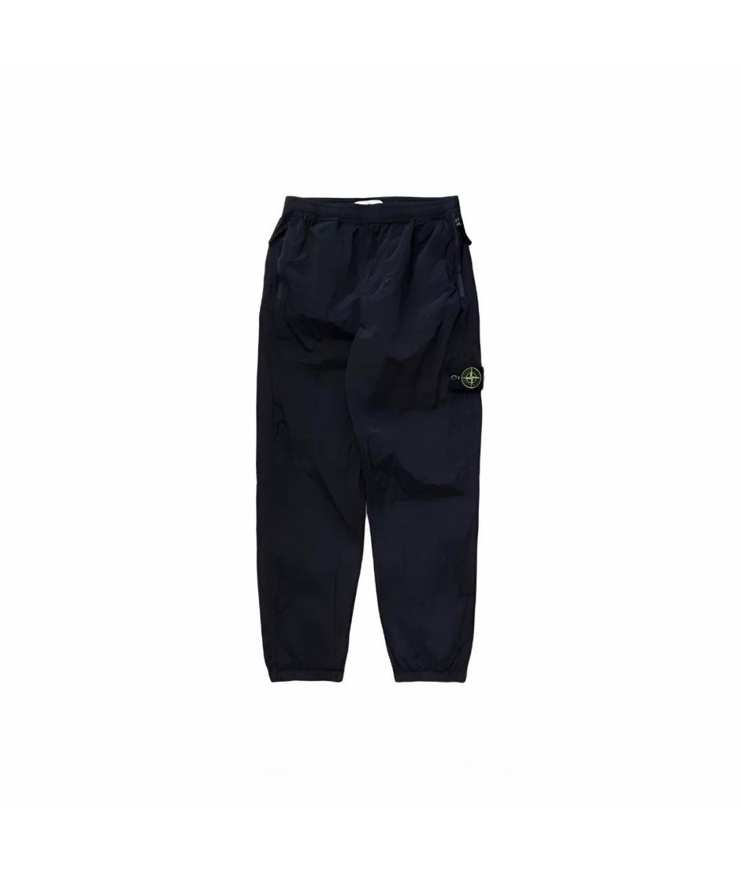 STONE ISLAND Темно-синие полиамидовые повседневные брюки, фото 7