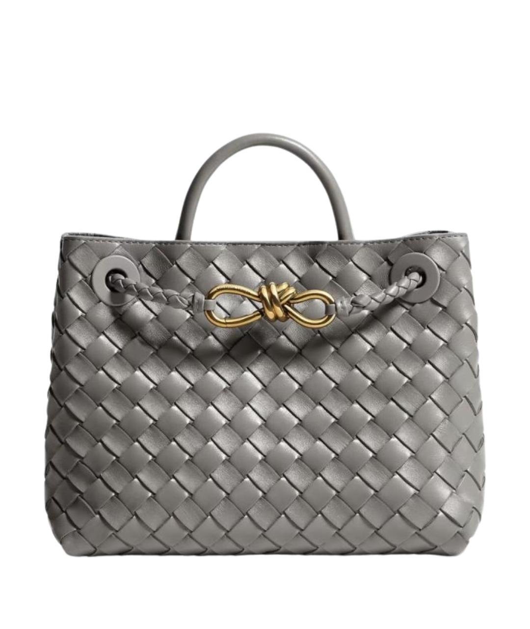 BOTTEGA VENETA Серая кожаная сумка через плечо, фото 1
