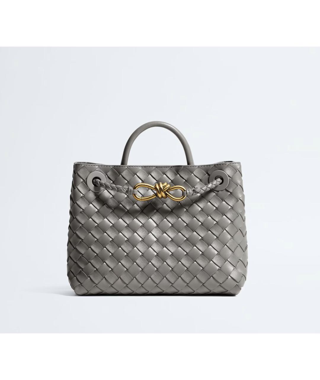BOTTEGA VENETA Серая кожаная сумка через плечо, фото 4