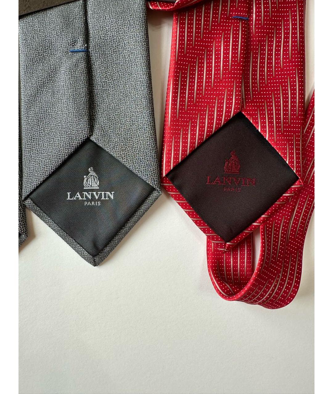 LANVIN Красный шелковый галстук, фото 3