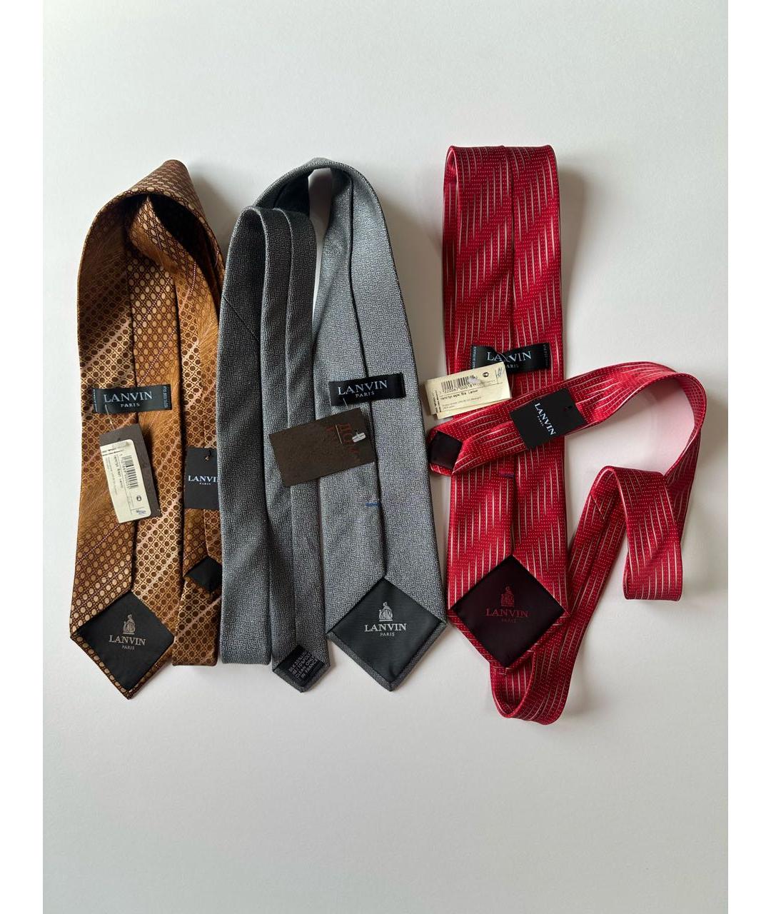 LANVIN Красный шелковый галстук, фото 2