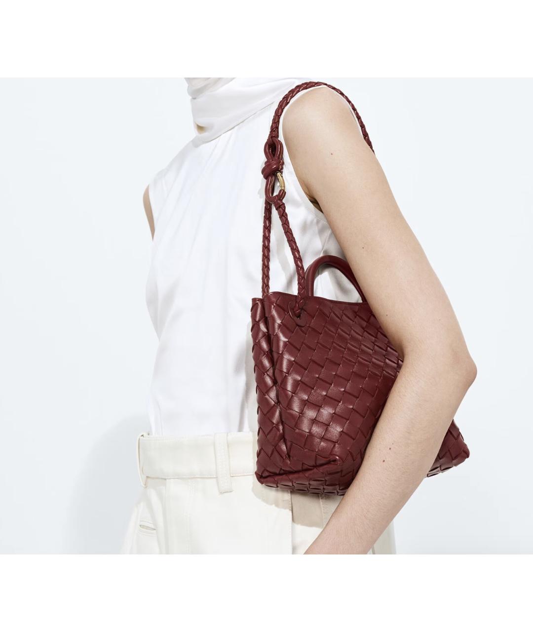 BOTTEGA VENETA Красная кожаная сумка через плечо, фото 2