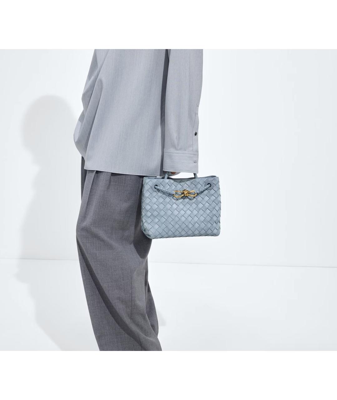 BOTTEGA VENETA Голубая замшевая сумка через плечо, фото 2
