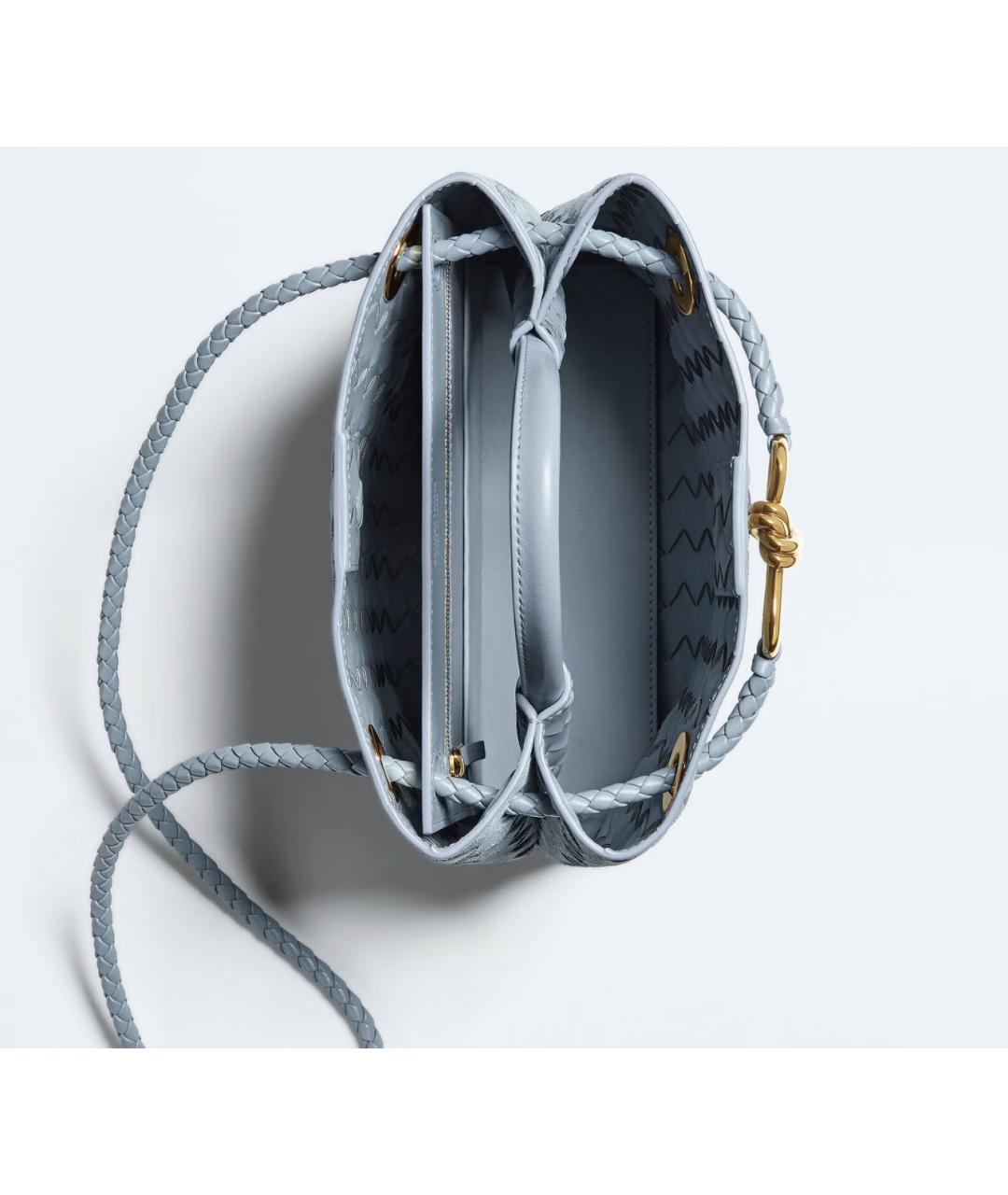 BOTTEGA VENETA Голубая замшевая сумка через плечо, фото 3