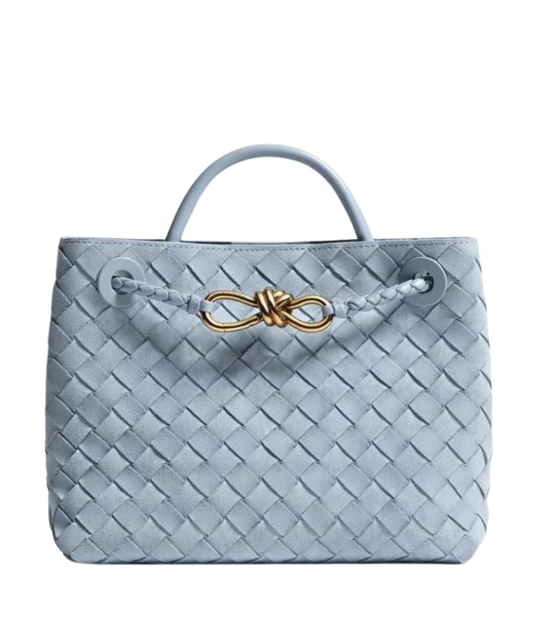 BOTTEGA VENETA Голубая замшевая сумка через плечо, фото 1