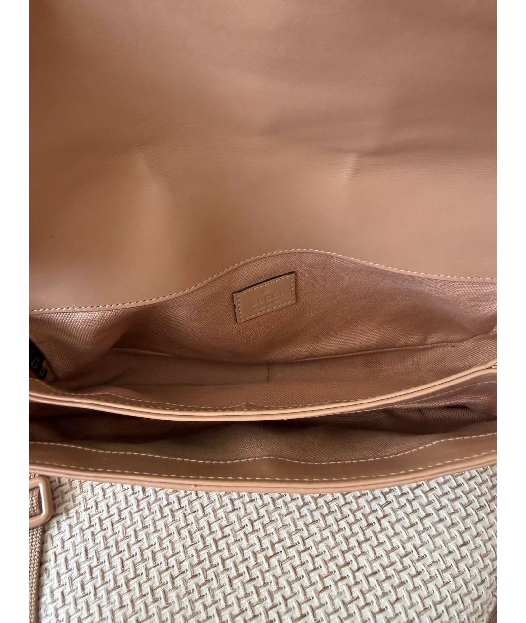 GUCCI Бежевая кожаная сумка через плечо, фото 4
