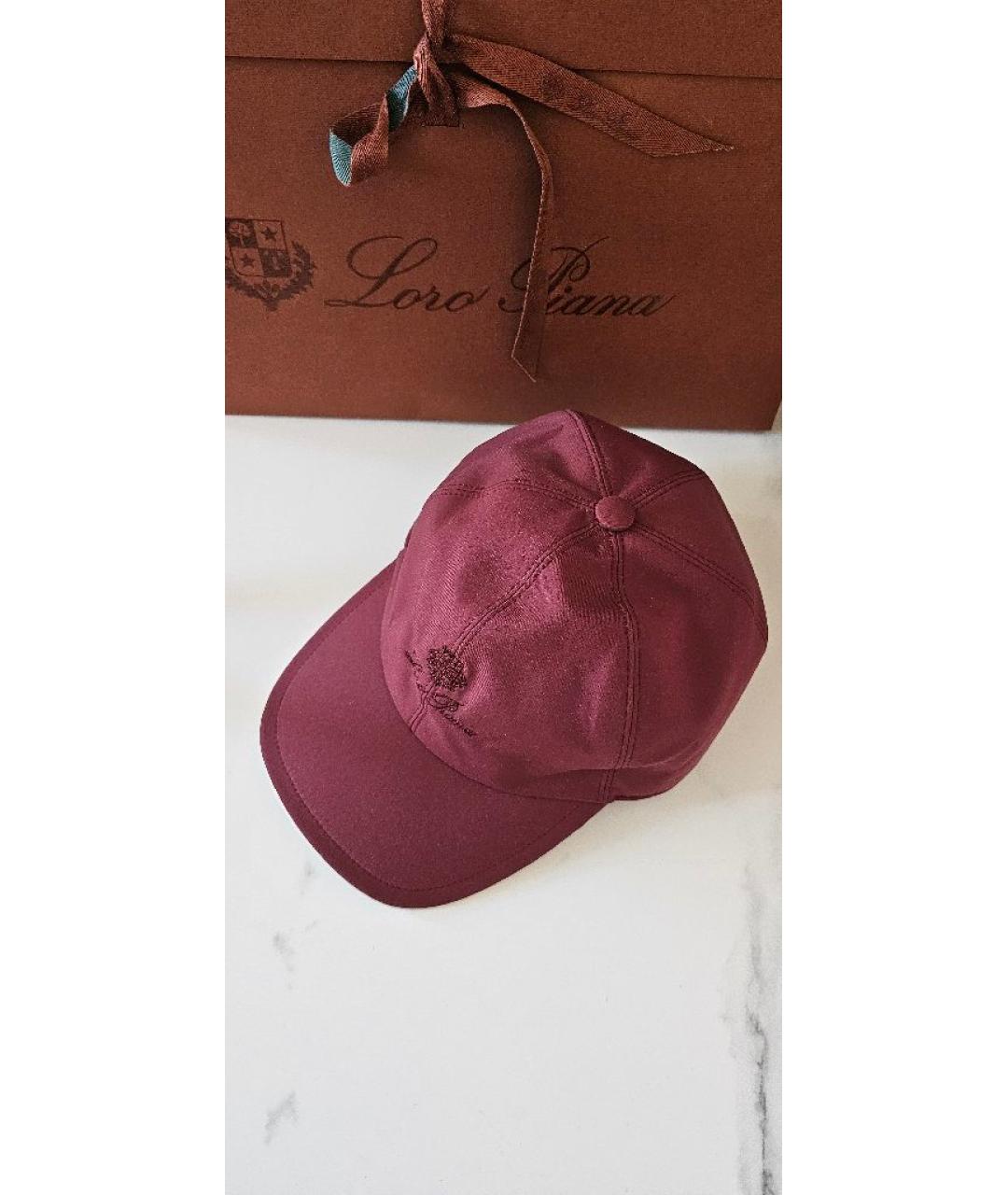 LORO PIANA Бордовая кепка, фото 3