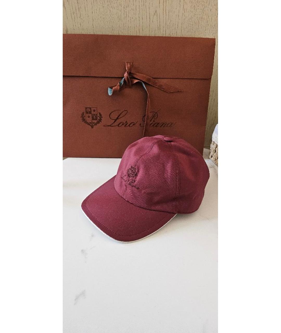 LORO PIANA Бордовая кепка, фото 2