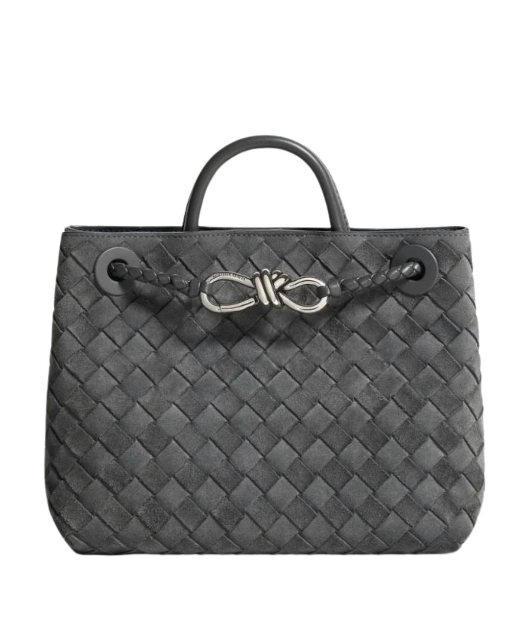 BOTTEGA VENETA Серая замшевая сумка через плечо, фото 1