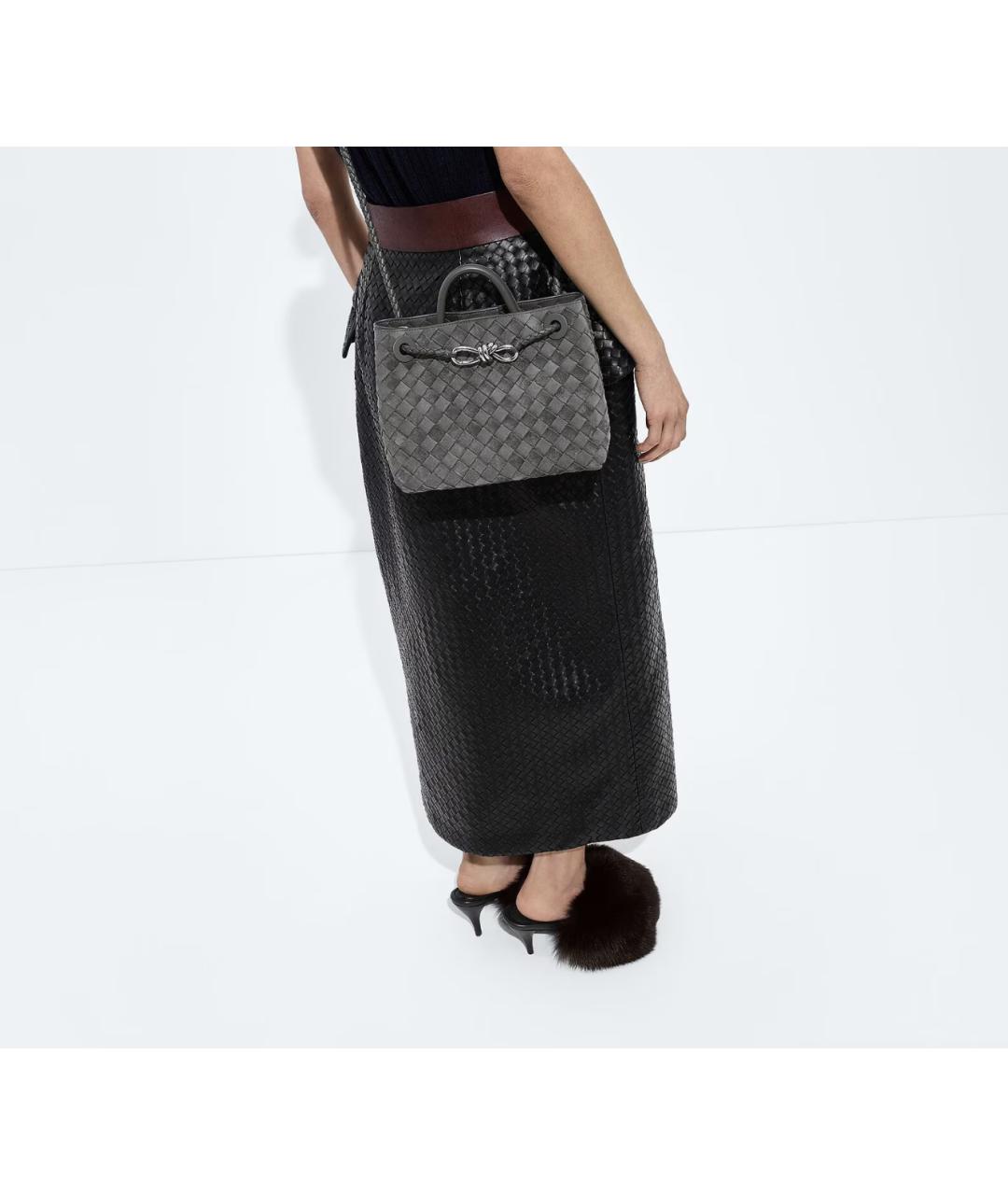 BOTTEGA VENETA Серая замшевая сумка через плечо, фото 2