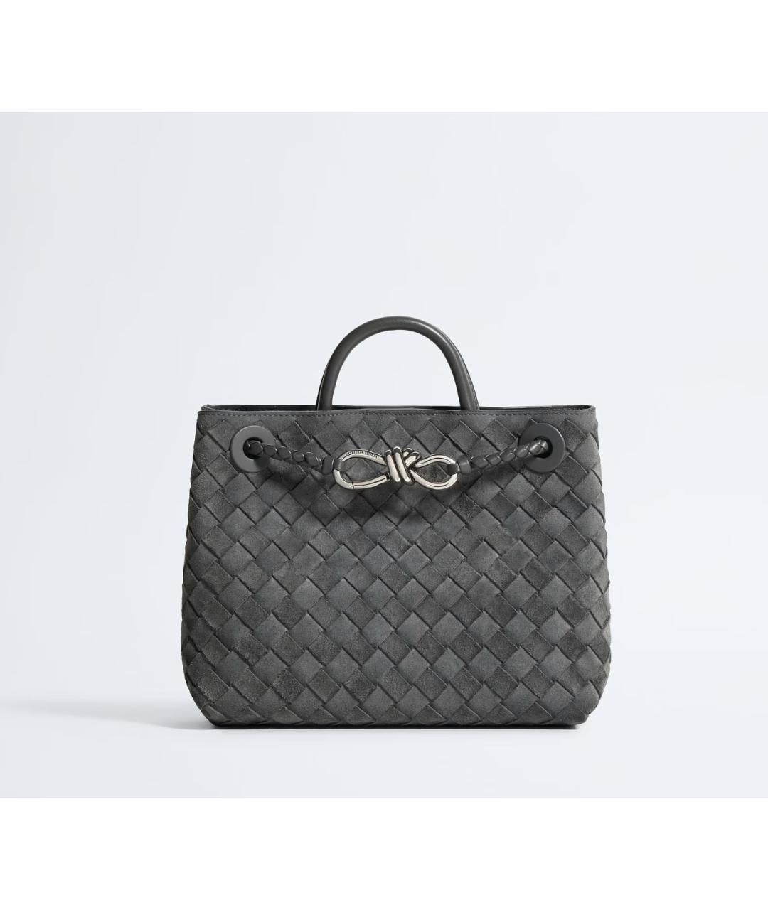 BOTTEGA VENETA Серая замшевая сумка через плечо, фото 4