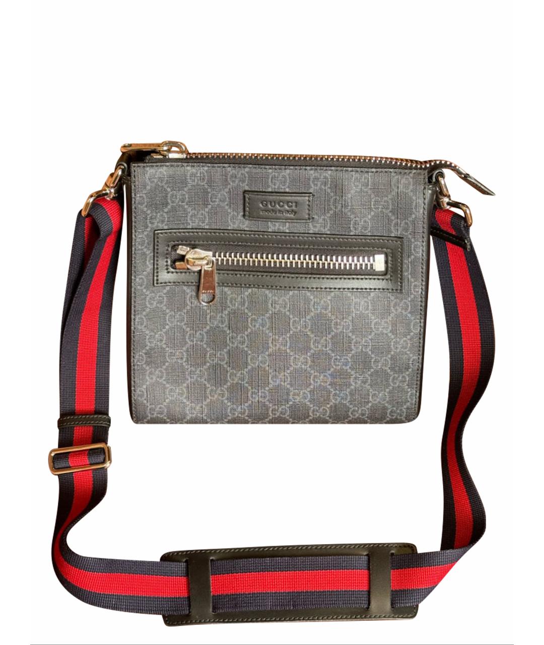 GUCCI Черная сумка на плечо из канвы, фото 1