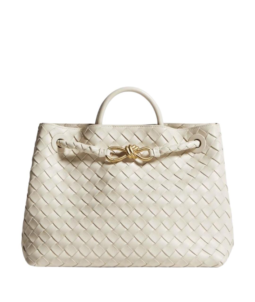 BOTTEGA VENETA Белая кожаная сумка через плечо, фото 1