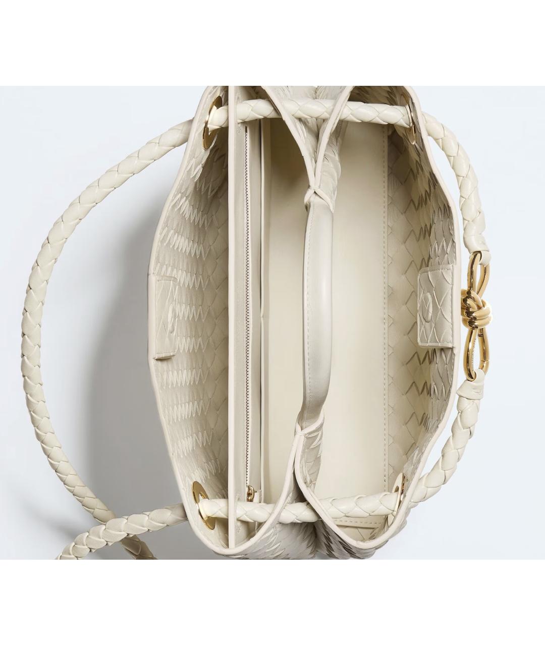 BOTTEGA VENETA Белая кожаная сумка через плечо, фото 2