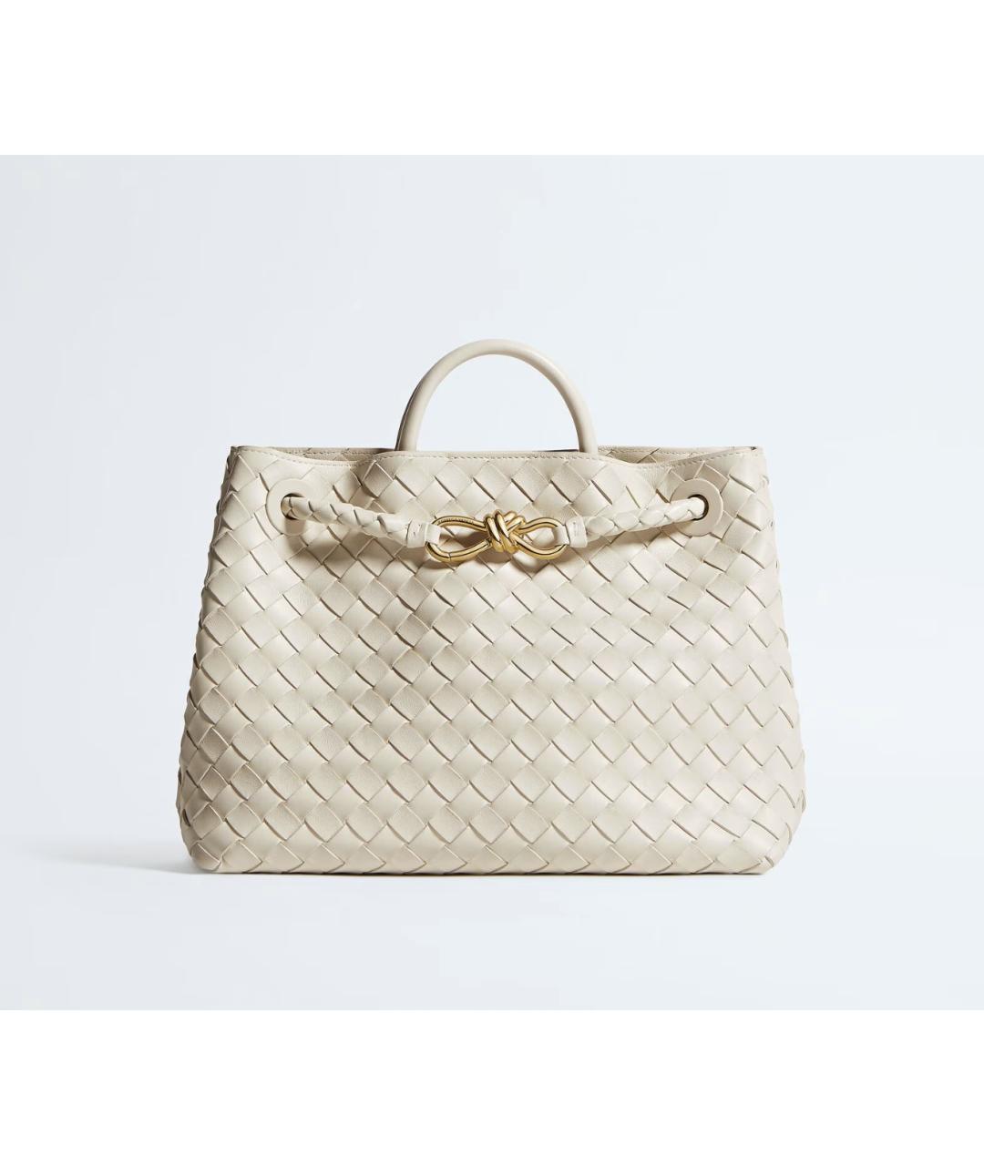 BOTTEGA VENETA Белая кожаная сумка через плечо, фото 4
