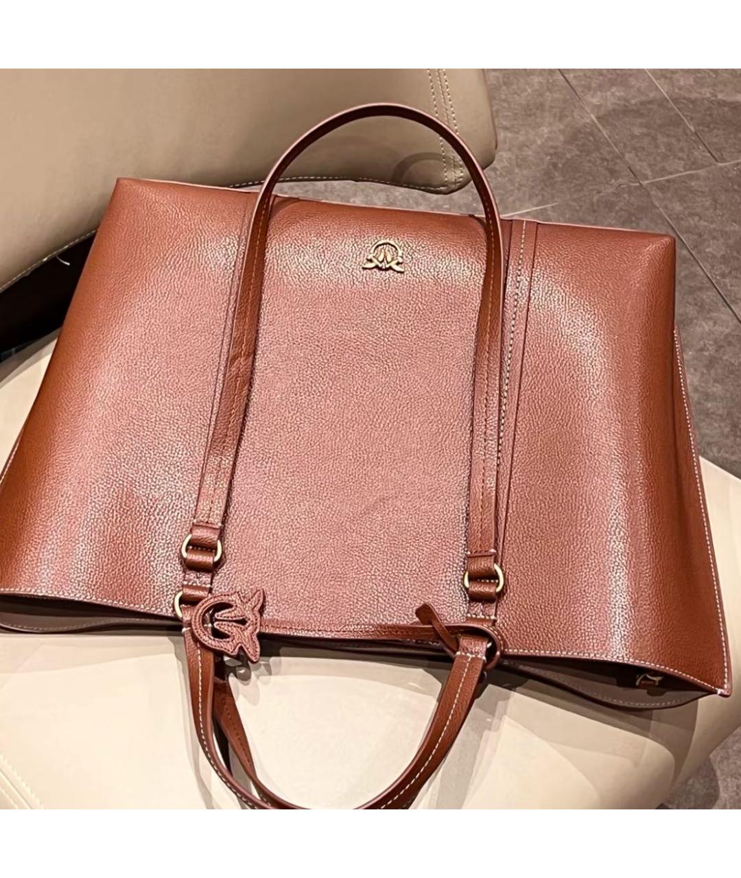 PINKO Коричневая сумка тоут из кожи аллигатора, фото 6