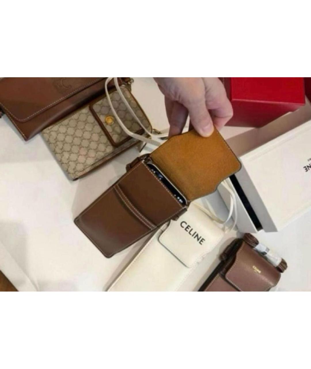 CELINE Коричневая сумка на плечо, фото 6