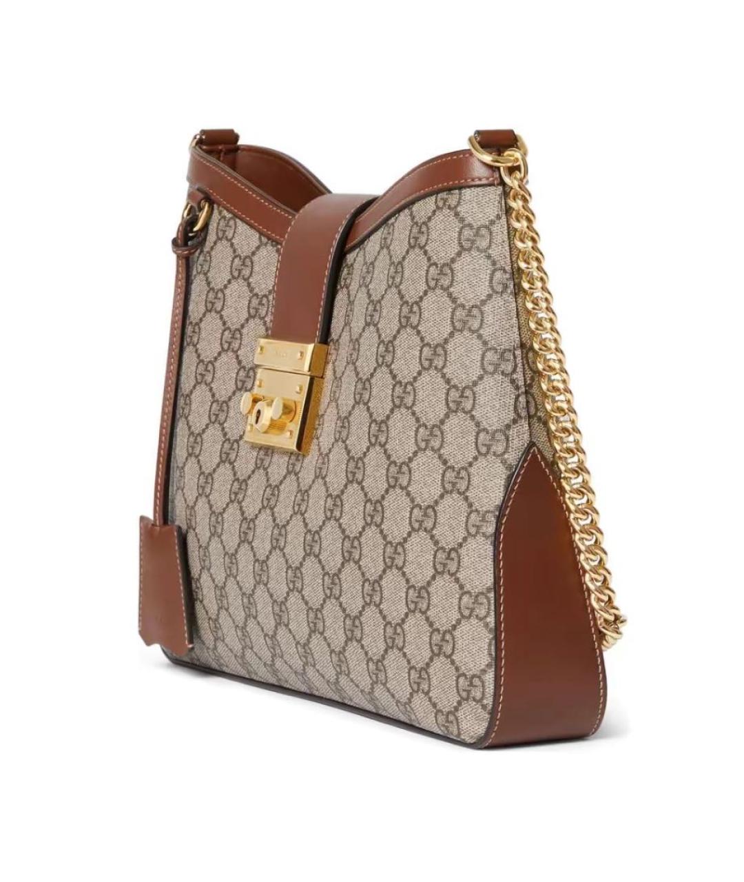 GUCCI Бежевая кожаная сумка через плечо, фото 2