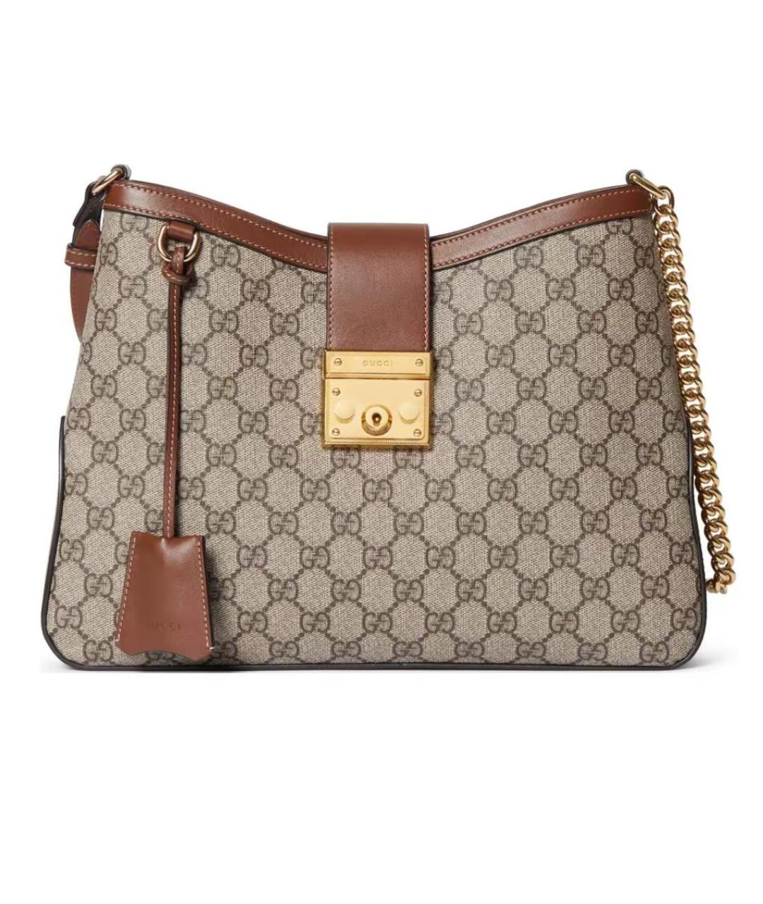 GUCCI Бежевая кожаная сумка через плечо, фото 8