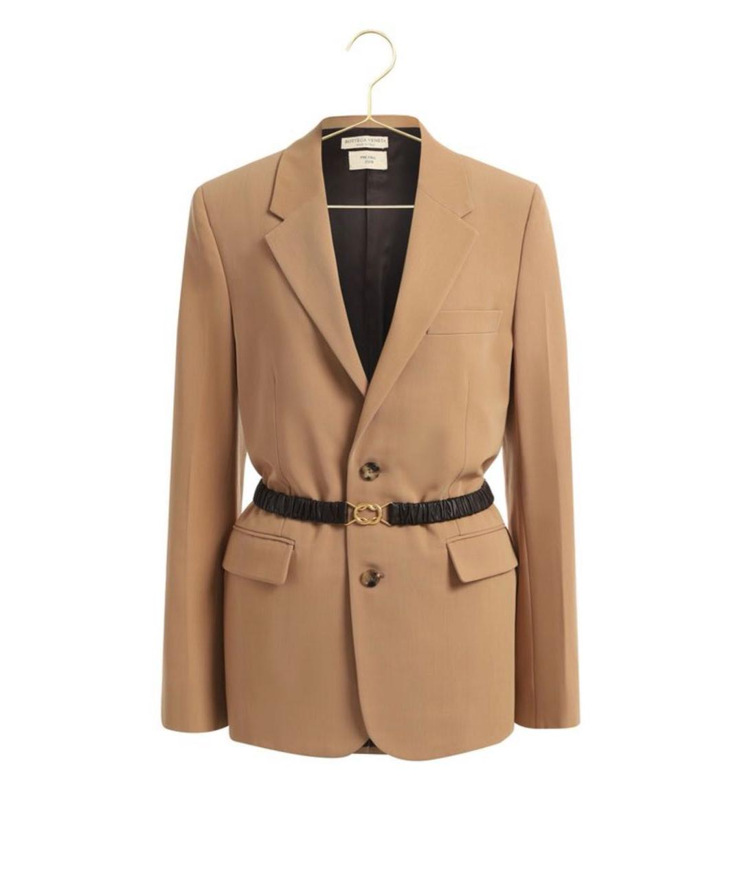 BOTTEGA VENETA Бежевый шерстяной костюм с брюками, фото 8