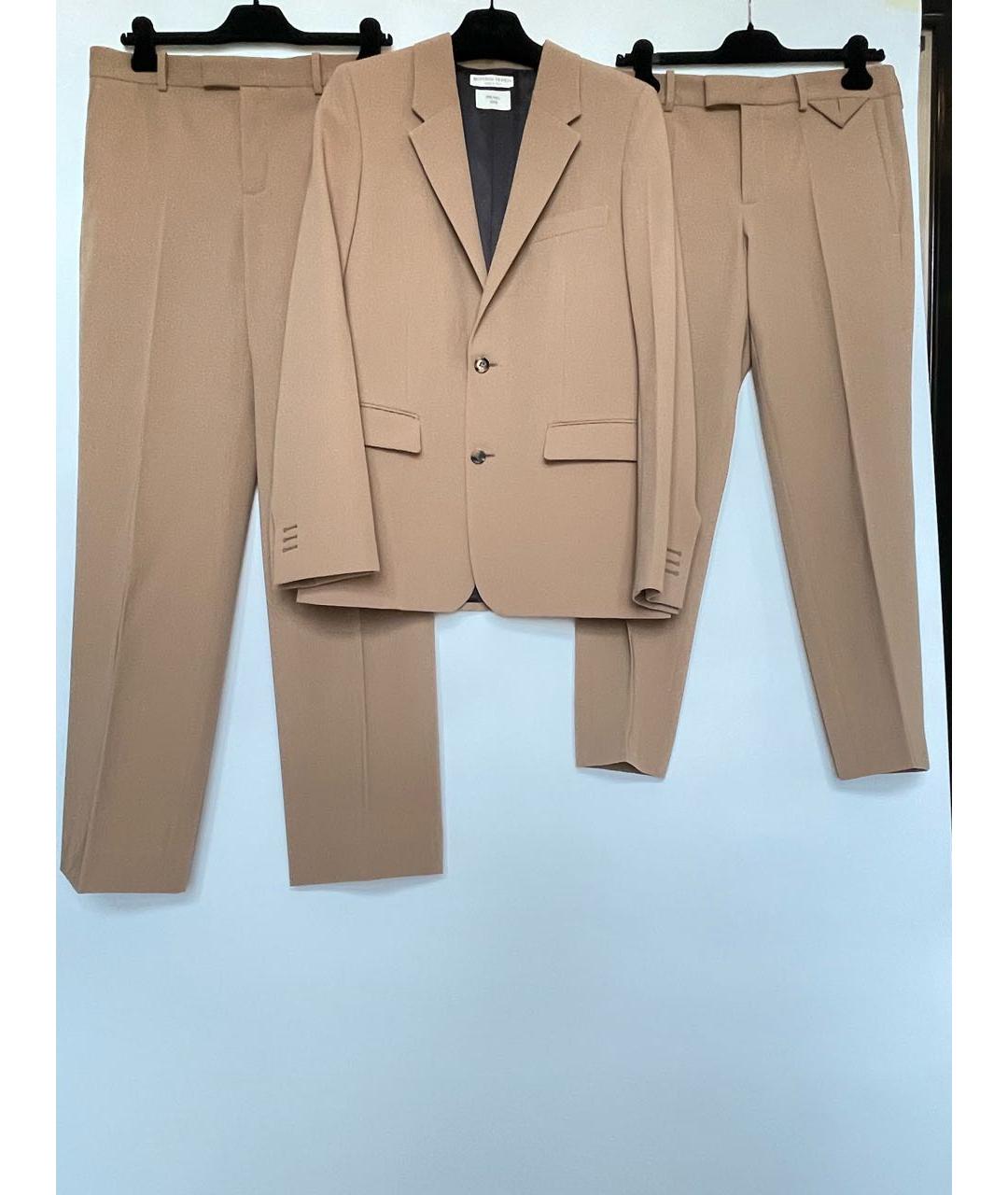 BOTTEGA VENETA Бежевый шерстяной костюм с брюками, фото 7