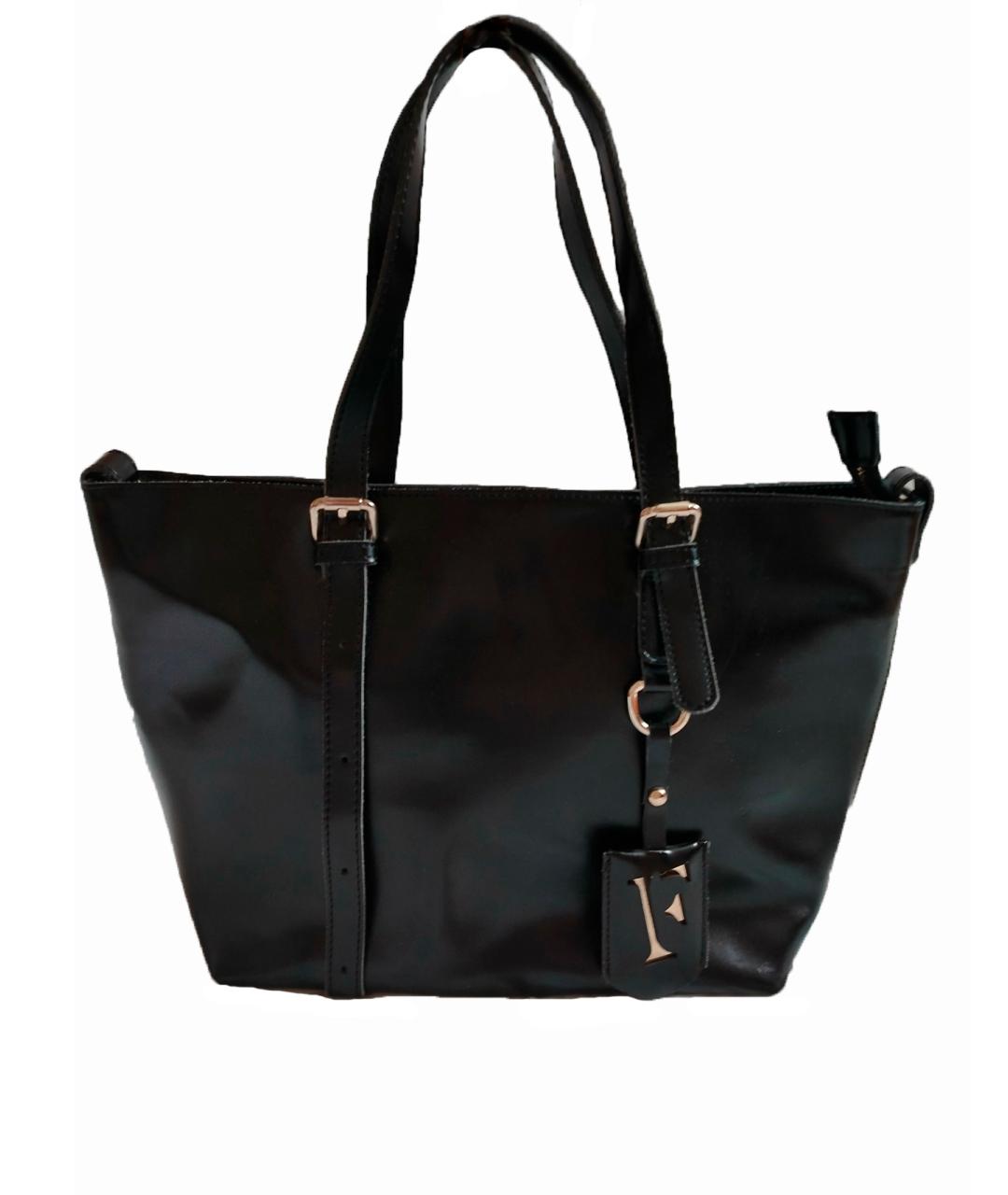 FURLA Черная кожаная сумка тоут, фото 7