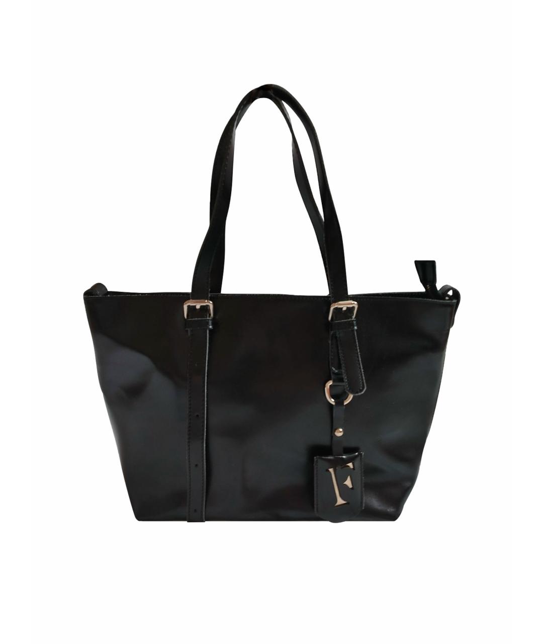 FURLA Черная кожаная сумка тоут, фото 1