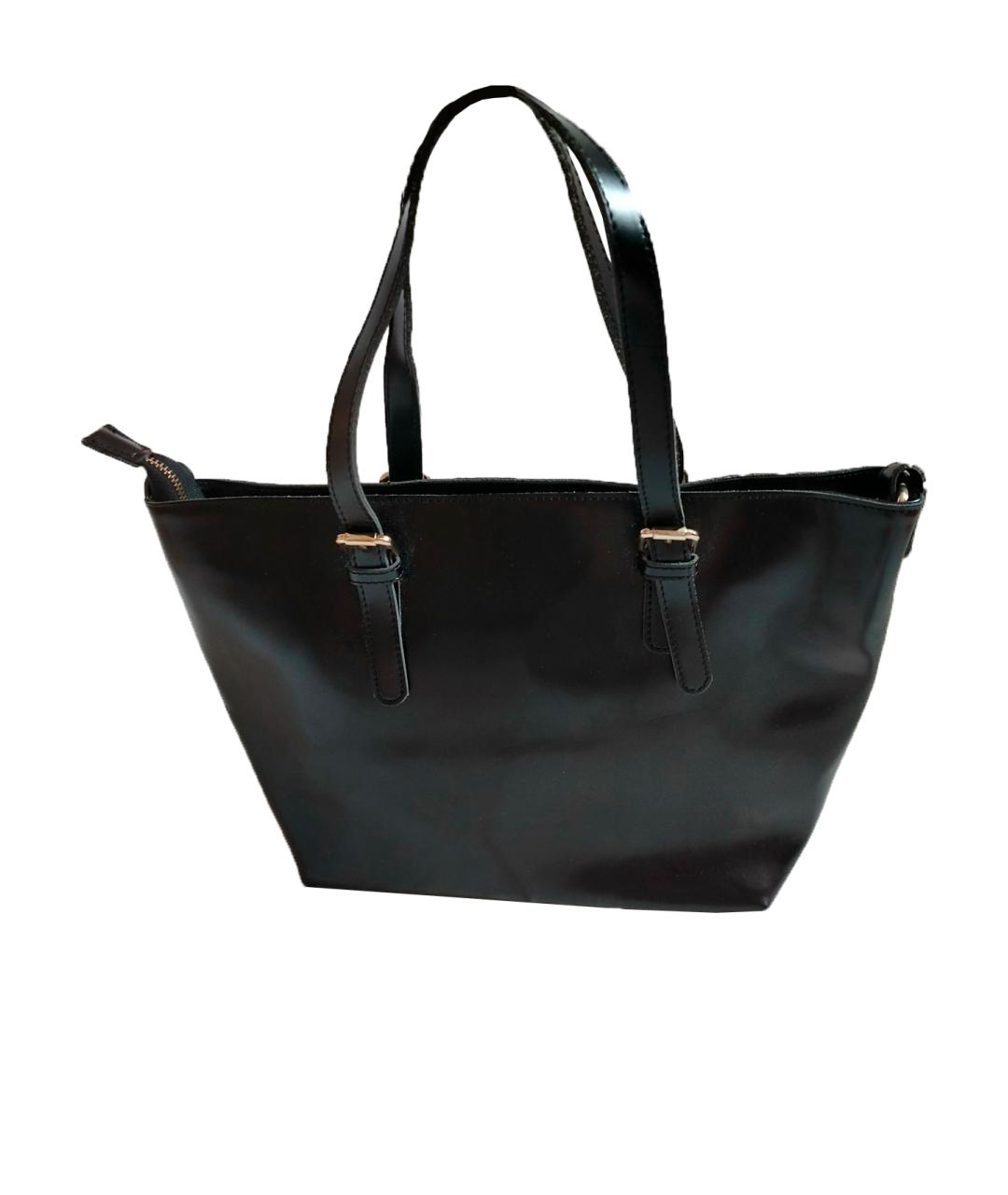 FURLA Черная кожаная сумка тоут, фото 2