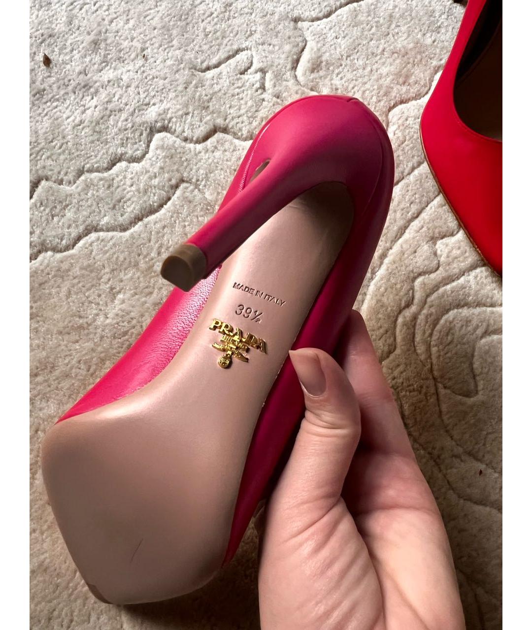 PRADA Розовые кожаные туфли, фото 2