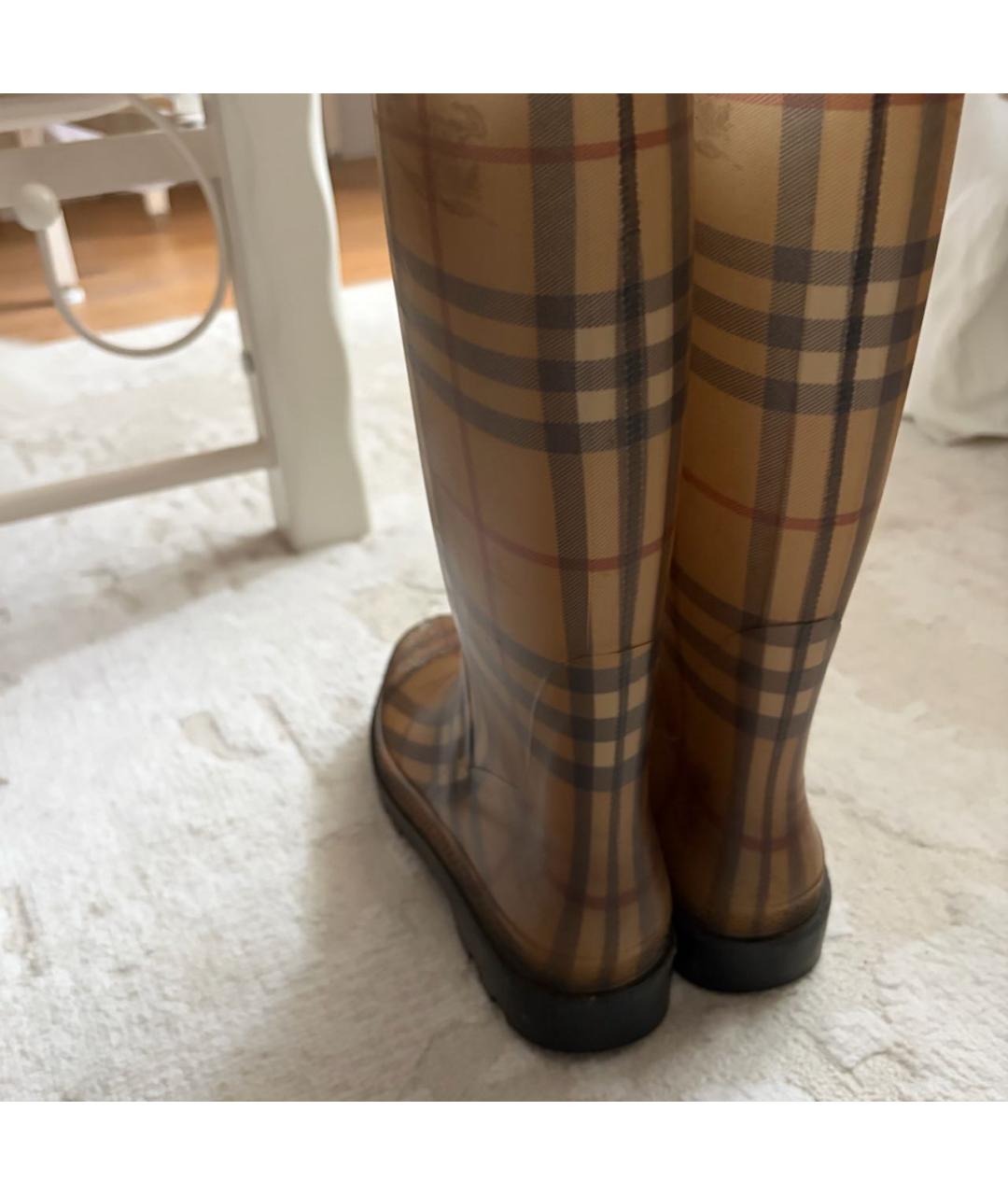 BURBERRY Бежевые резиновые сапоги, фото 4
