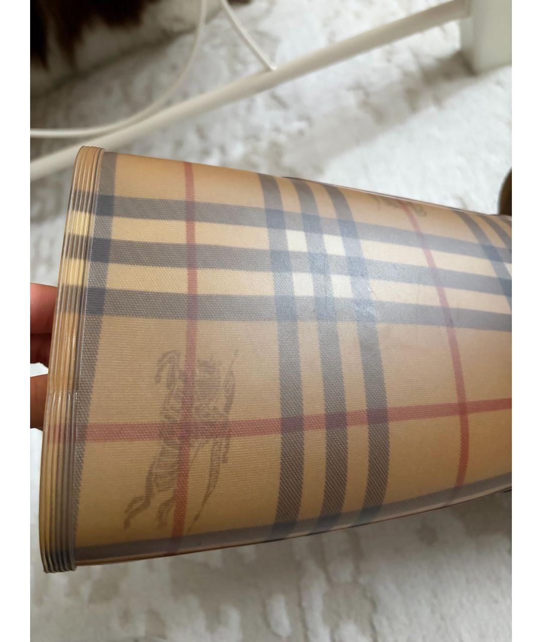 BURBERRY Бежевые резиновые сапоги, фото 7