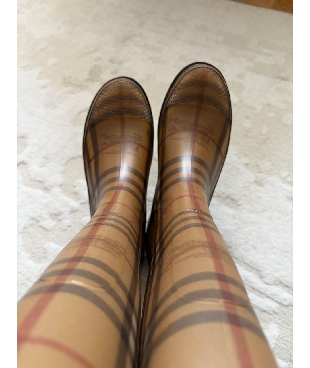 BURBERRY Бежевые резиновые сапоги, фото 3