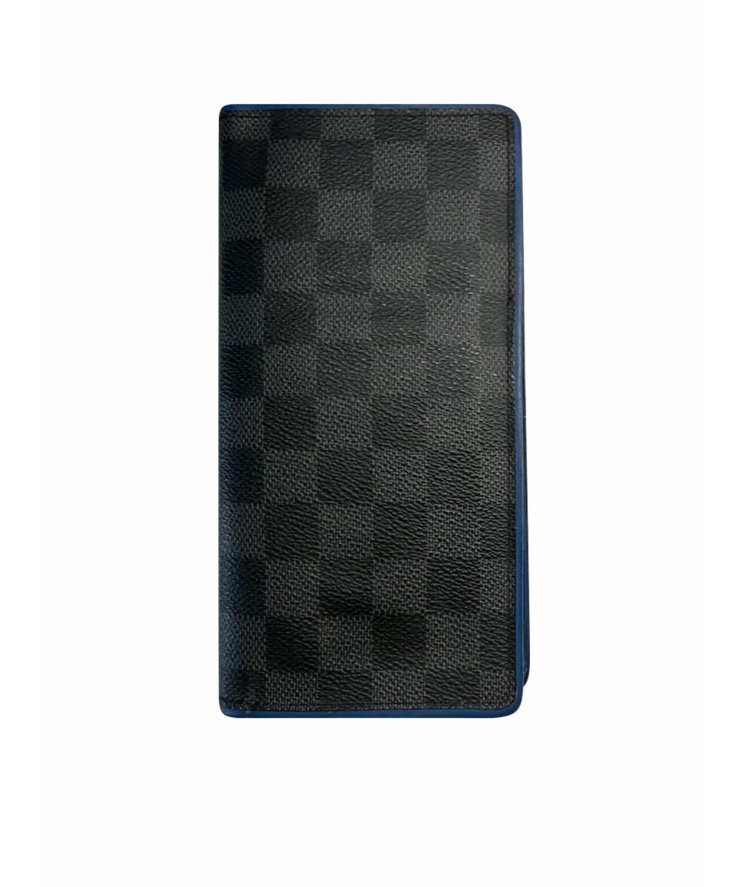 LOUIS VUITTON Черный кожаный кошелек, фото 1