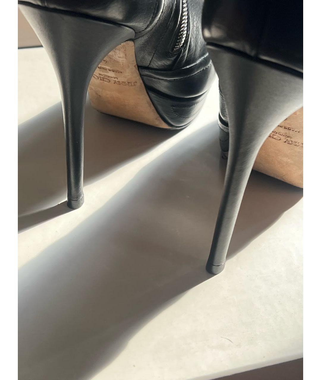 JIMMY CHOO Черные кожаные ботфорты, фото 4