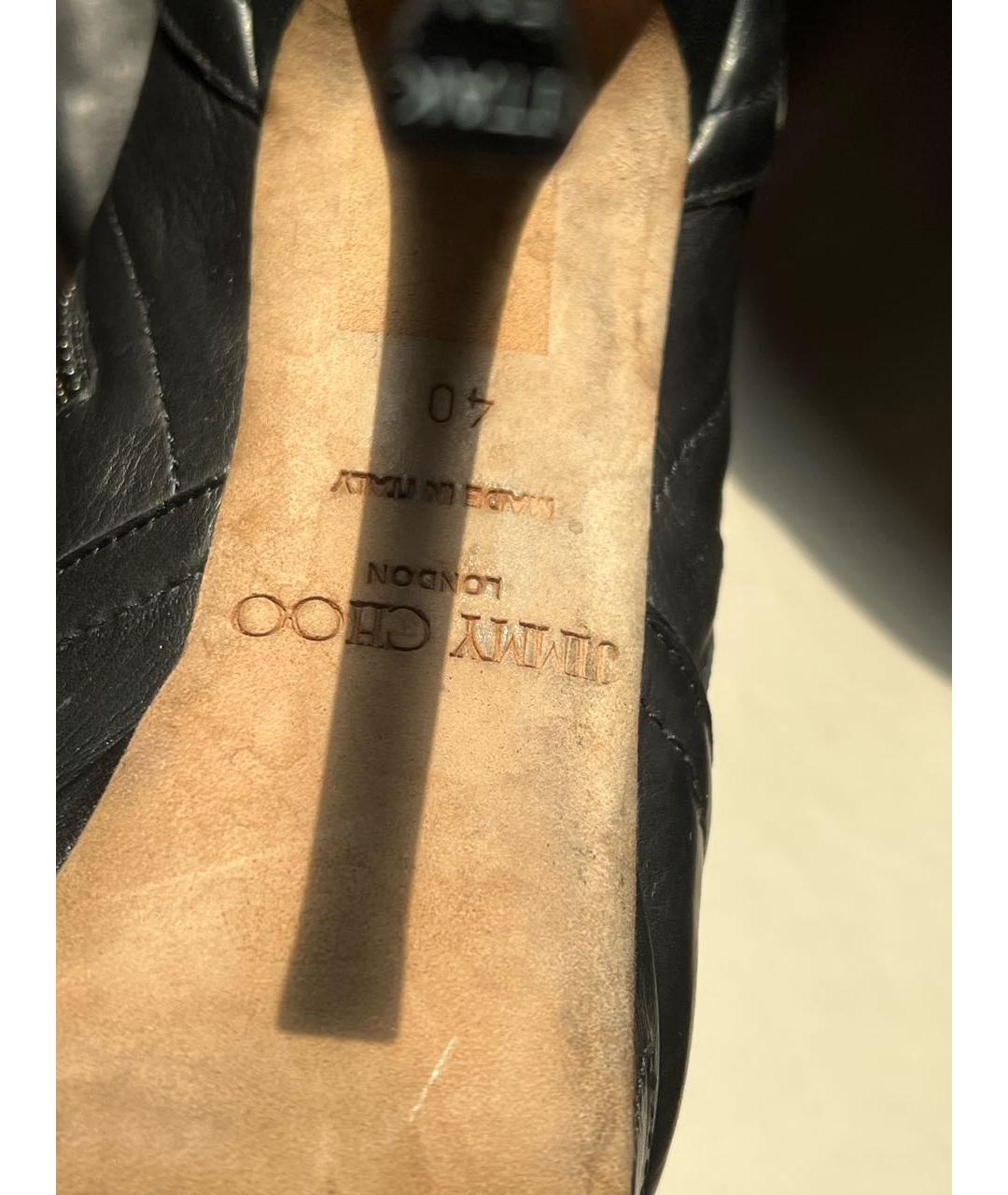 JIMMY CHOO Черные кожаные ботфорты, фото 5