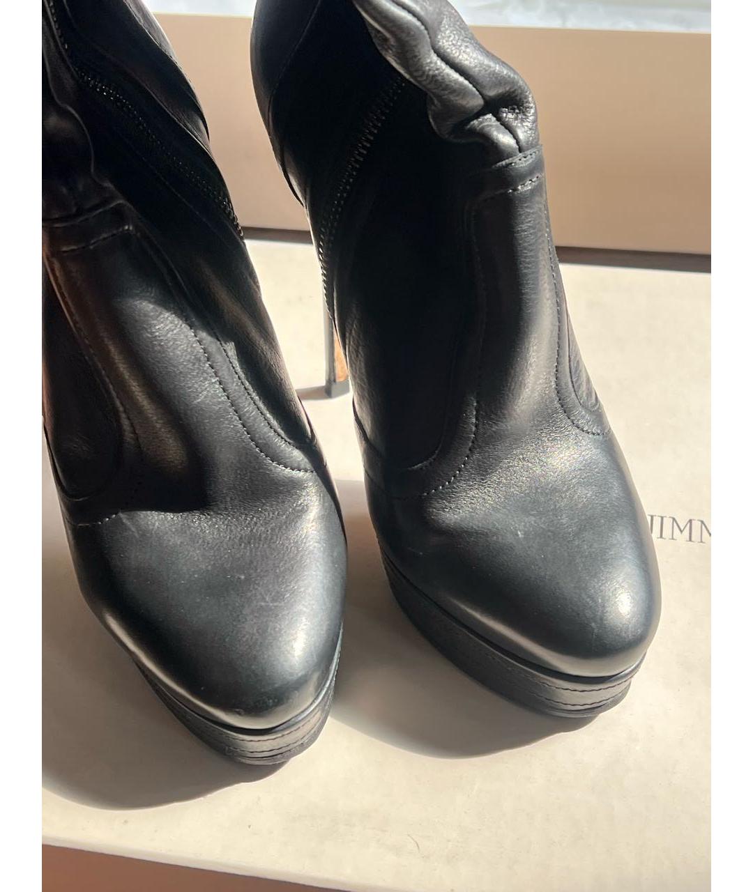 JIMMY CHOO Черные кожаные ботфорты, фото 2