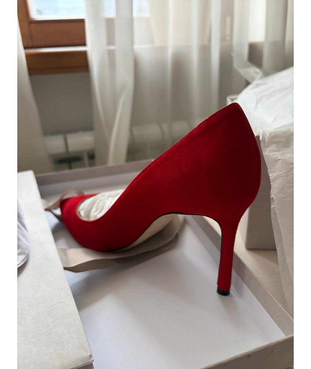 JIMMY CHOO Красные замшевые туфли, фото 7