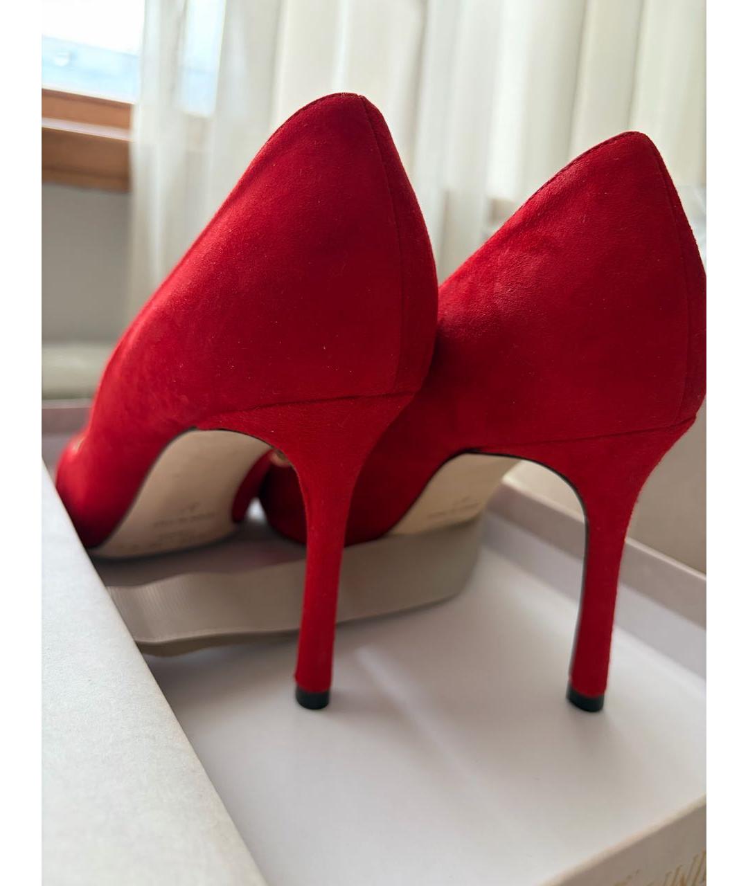 JIMMY CHOO Красные замшевые туфли, фото 3