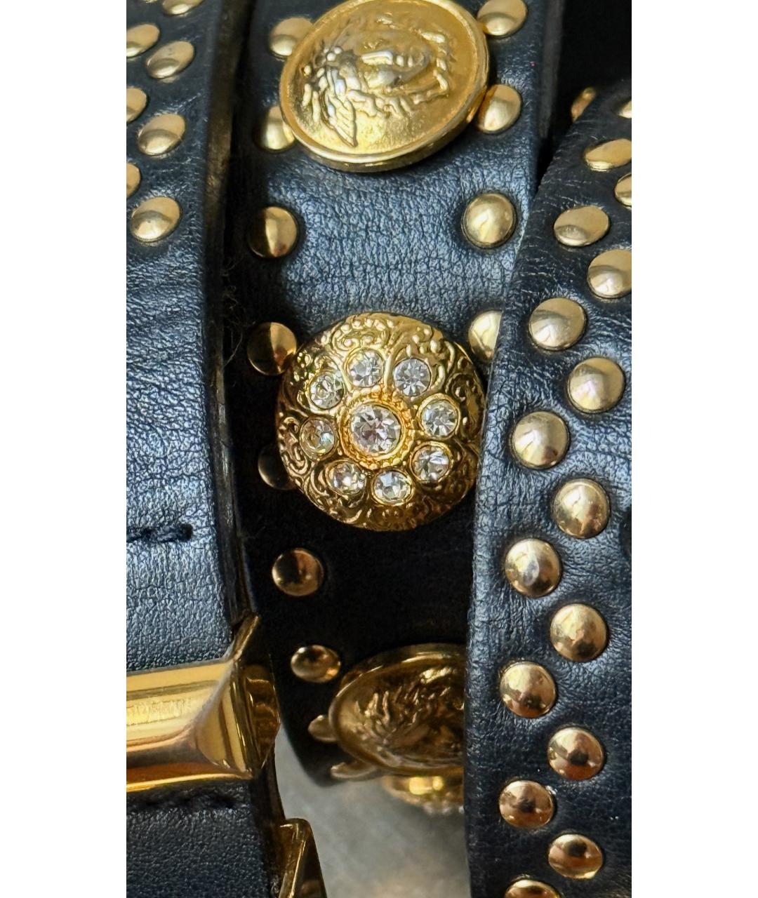 VERSACE Черный кожаный ремень, фото 3