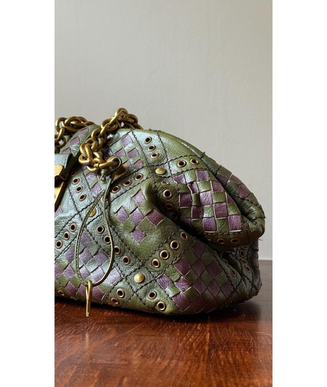 BOTTEGA VENETA Хаки кожаная сумка тоут, фото 6