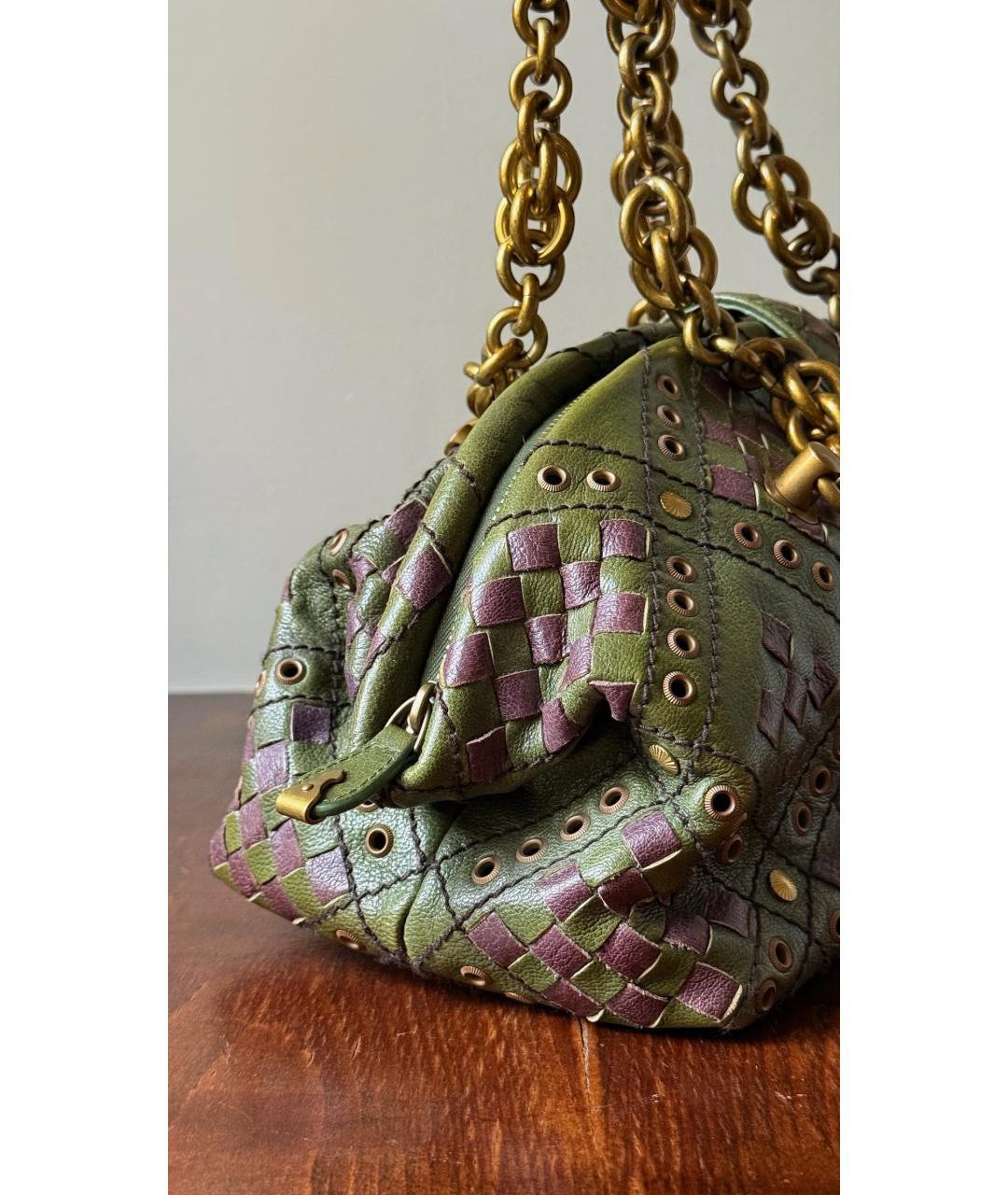BOTTEGA VENETA Хаки кожаная сумка тоут, фото 4