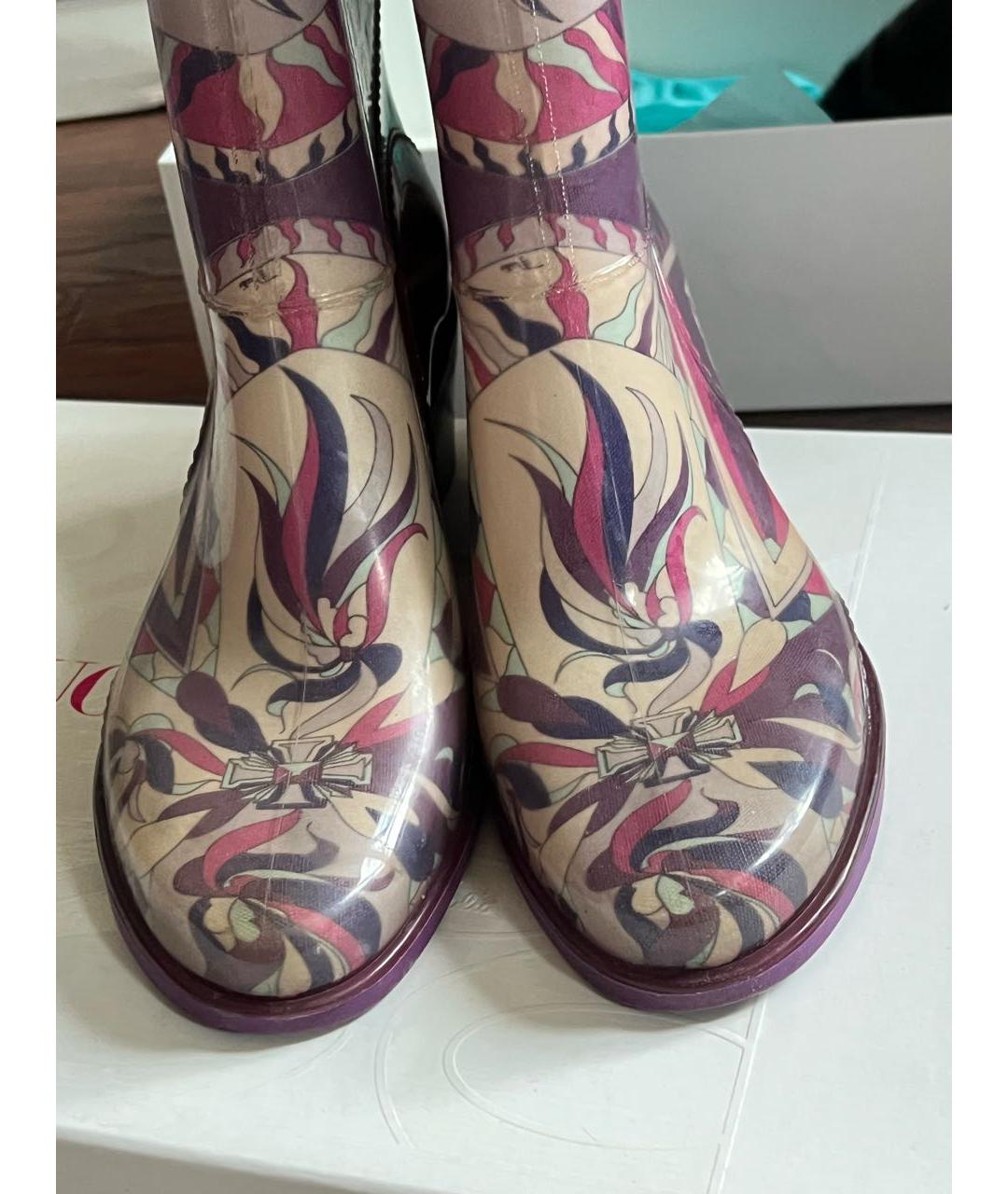 PUCCI Фиолетовые резиновые сапоги, фото 2
